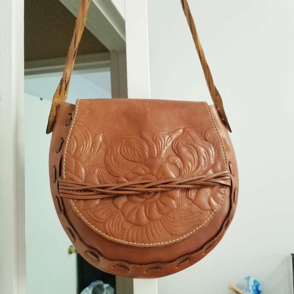Patricia Nash Tooled Rose Cavallina Saddle Leather Bag